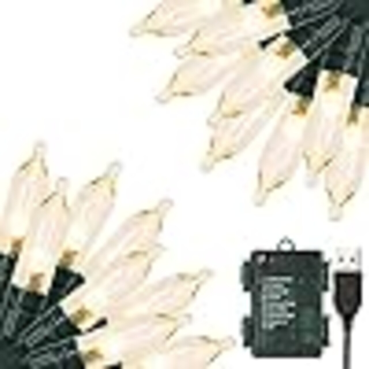 33FT 100 LED Christmas String Lights – USB or Battery Powered, 8 Modes with Timer & Memory Function, Waterproof Indoor/Outdoor Fairy Lights for Holiday, Party, Tree, Fence Decor (Warm White)